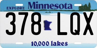 MN license plate 378LQX