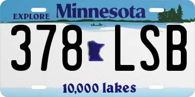 MN license plate 378LSB