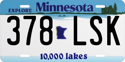 MN license plate 378LSK