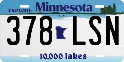 MN license plate 378LSN
