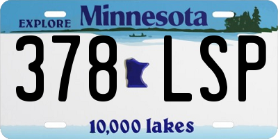 MN license plate 378LSP