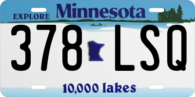 MN license plate 378LSQ
