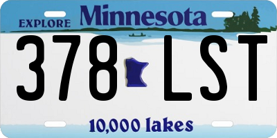 MN license plate 378LST
