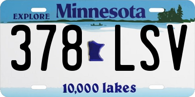 MN license plate 378LSV