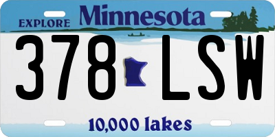 MN license plate 378LSW