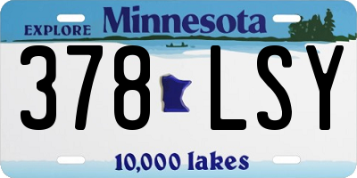 MN license plate 378LSY