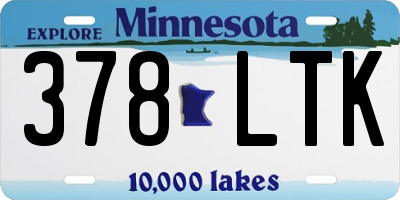 MN license plate 378LTK