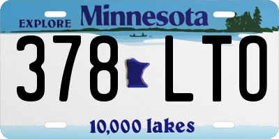MN license plate 378LTO