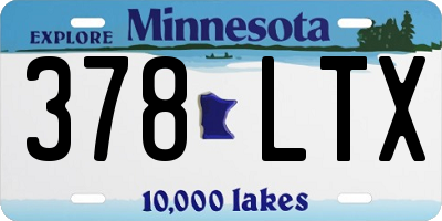 MN license plate 378LTX