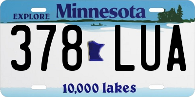 MN license plate 378LUA