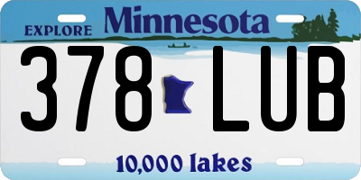 MN license plate 378LUB