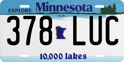 MN license plate 378LUC