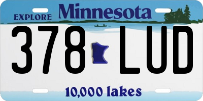MN license plate 378LUD