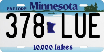 MN license plate 378LUE