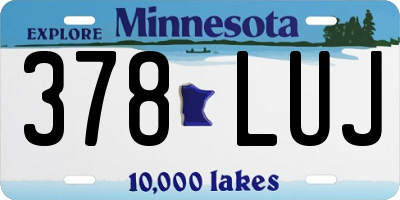 MN license plate 378LUJ