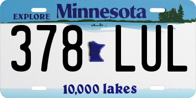 MN license plate 378LUL