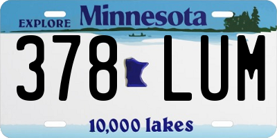 MN license plate 378LUM