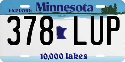MN license plate 378LUP