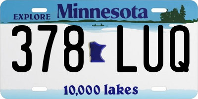 MN license plate 378LUQ