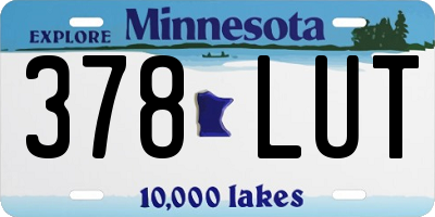 MN license plate 378LUT