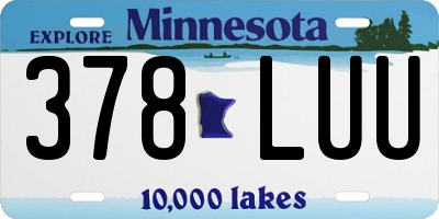 MN license plate 378LUU