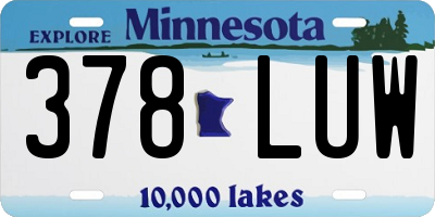 MN license plate 378LUW