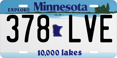 MN license plate 378LVE