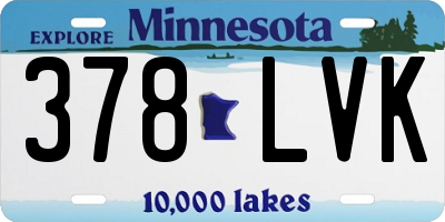 MN license plate 378LVK