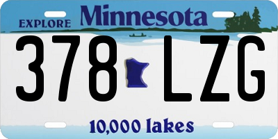 MN license plate 378LZG
