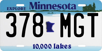 MN license plate 378MGT