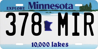 MN license plate 378MIR
