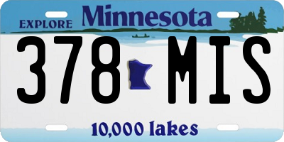 MN license plate 378MIS