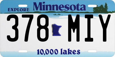 MN license plate 378MIY