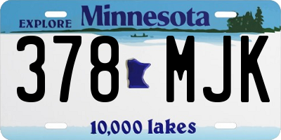 MN license plate 378MJK