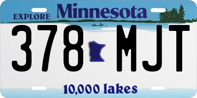 MN license plate 378MJT