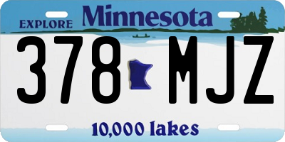 MN license plate 378MJZ