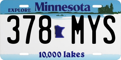 MN license plate 378MYS