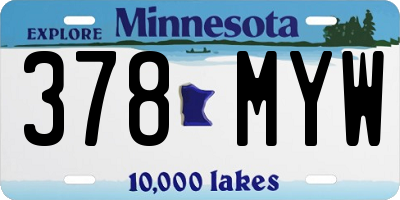 MN license plate 378MYW