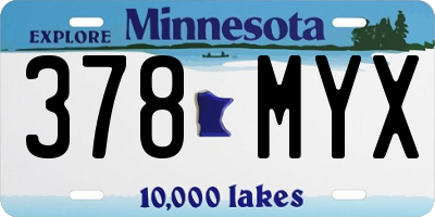 MN license plate 378MYX