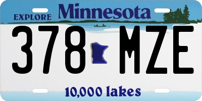 MN license plate 378MZE