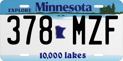 MN license plate 378MZF