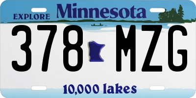 MN license plate 378MZG