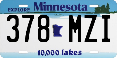 MN license plate 378MZI