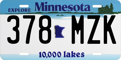 MN license plate 378MZK