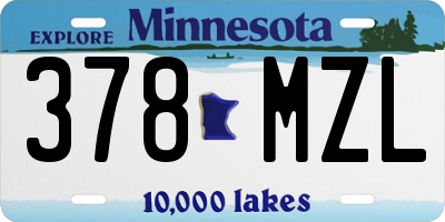 MN license plate 378MZL