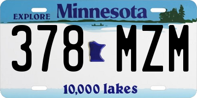 MN license plate 378MZM