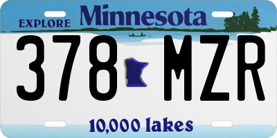 MN license plate 378MZR