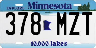 MN license plate 378MZT