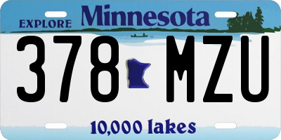 MN license plate 378MZU