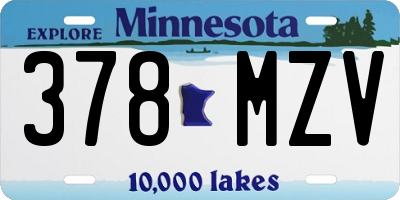 MN license plate 378MZV